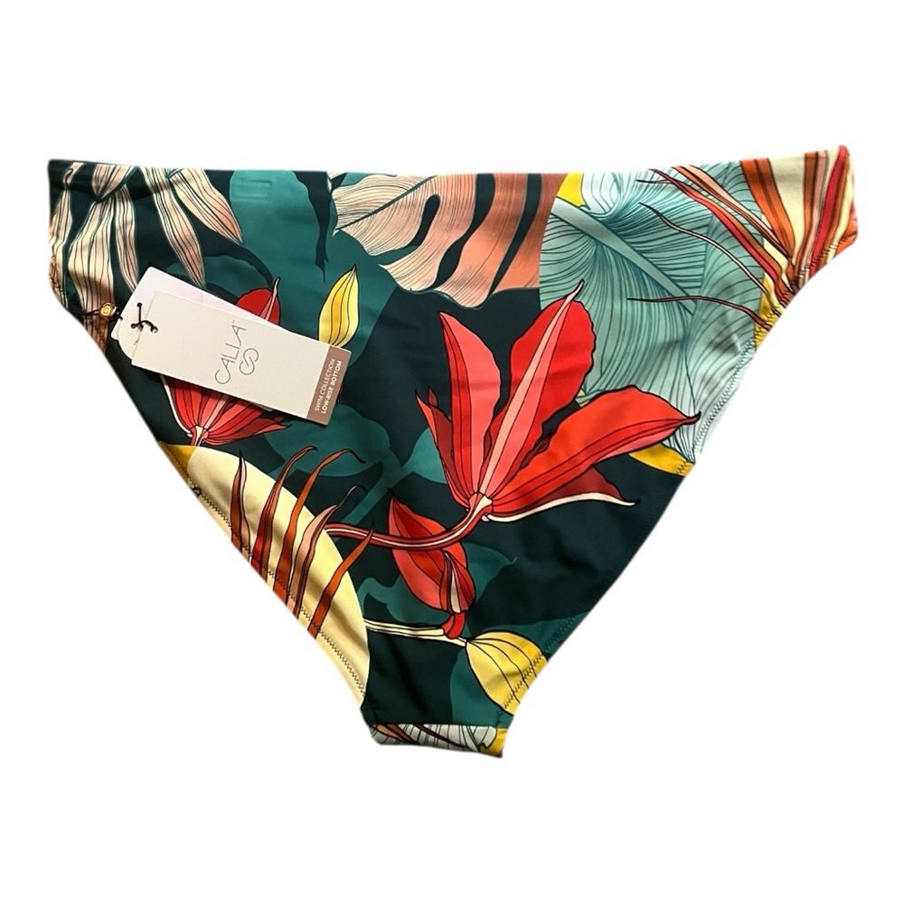 CALIA by Carrie Underwood low rise swim bottoms botanical print sea green
